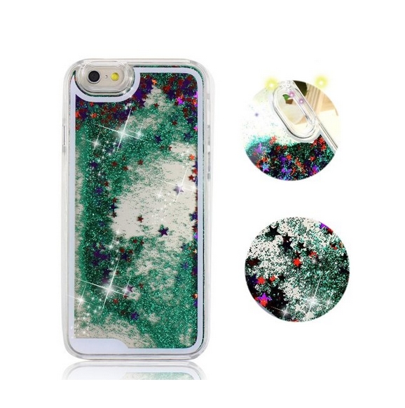 iPhone 6 Plus CaseCrazy Panda 3D Creative Liquid Glitter Design iPhone 6 Plus Liquid green stars